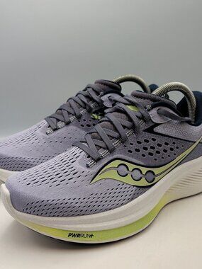 Saucony Ride 17 Running Shoes Sneakers Womens Size 8.5 Lavender Lime S10924-110